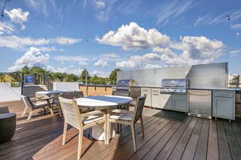 Rooftop wooden deck